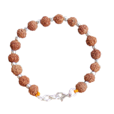 7 Mukhi Bracelet in Silver balls - 9 mm