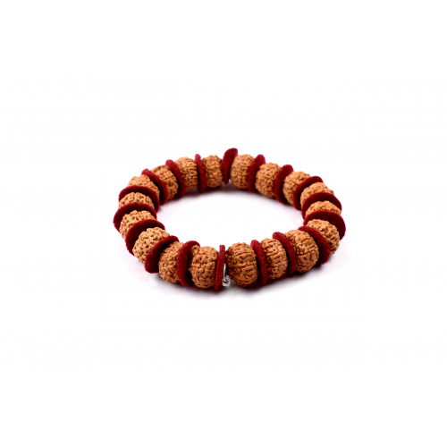 8 mukhi Ganesha bracelet from Java in Woolen Spacers - 15mm