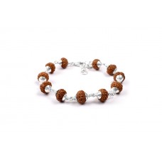 8 Mukhi Lord Ganesha Bracelet - Java - Silver Capping - 10mm