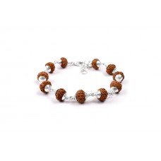 9 Mukhi Durga Shakti Bracelet from Java with Silver Capping 10 mm