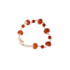 9 Mukhi with Gomed Bracelet in Silver