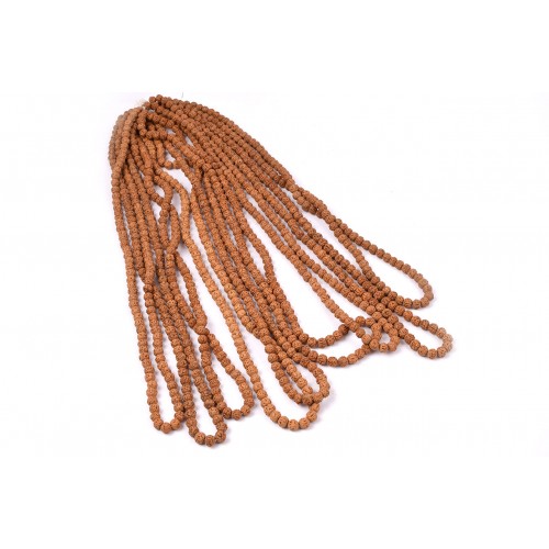 Semi Chikna Rudraksha Mala - Set of 9 - 8mm