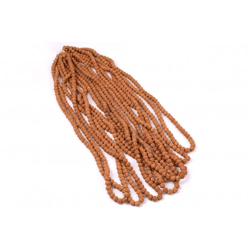 Semi Chikna Rudraksha Mala - Set of 9 - 9mm