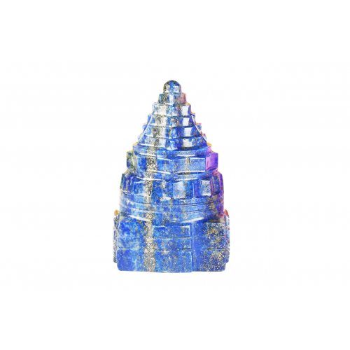 Shree Yantra In Natural Lapis Lazuli Gemstone - 94 gms 