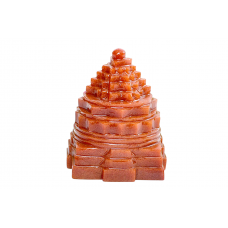 Shree Yantra In Natural Red Jade Gemstone -215 gms