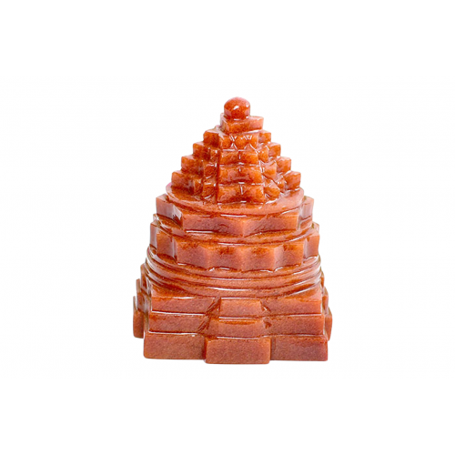 Shree Yantra In Natural Red Jade Gemstone -215 gms