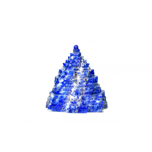 Shree Yantra In Natural Lapis Lazuli Gemstone - 75 gms - i