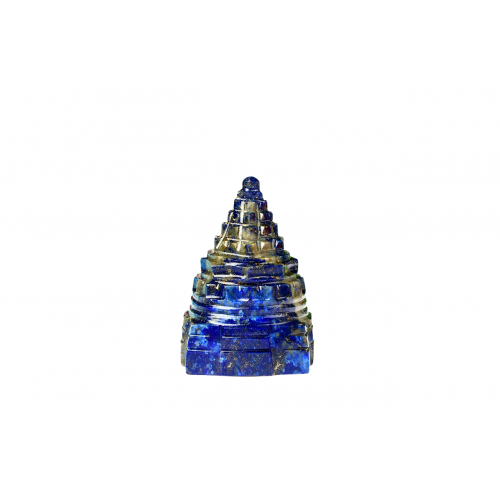 Shree Yantra In Natural Lapis Lazuli Gemstone - 86 gms - i