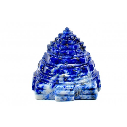 Shree Yantra In Natural Lapis Lazuli Gemstone -104-gms