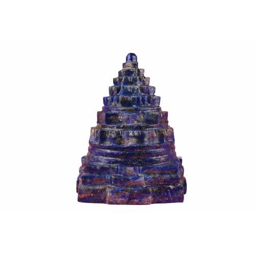 Shree Yantra In Natural Lapis Lazuli Gemstone -184-gms 