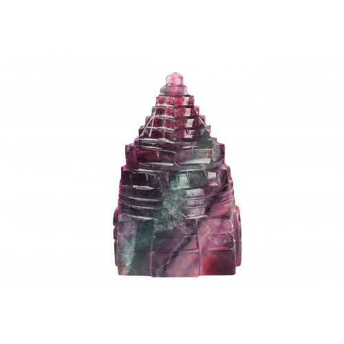 Shree Yantra In Natural Fluorite Gemstone - 108-gms