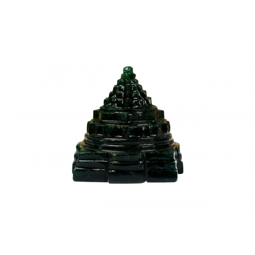 Shree Yantra In Natural Green Jade - 246-gms - i