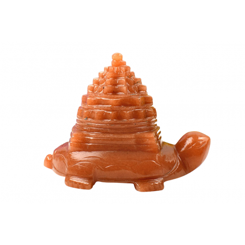 Shree Yantra In Natural Red Jade Gemstone -133 gms