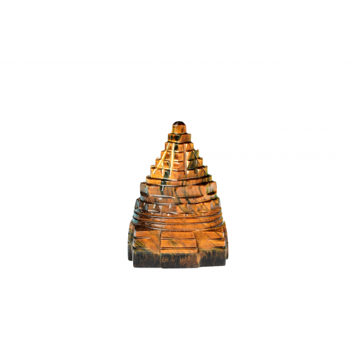 Shree Yantra Natural Tiger Eye Gemstone - 68 gms