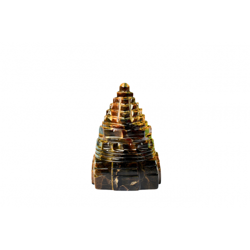 Shree Yantra Natural Tiger Eye Gemstone - 65 gms