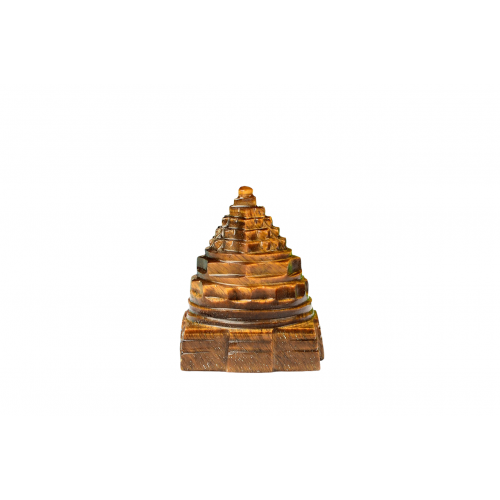 Shree Yantra Natural Tiger Eye Gemstone - 78 gms-i