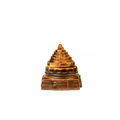 Shree Yantra Natural Tiger Eye Gemstone - 74 gms-i