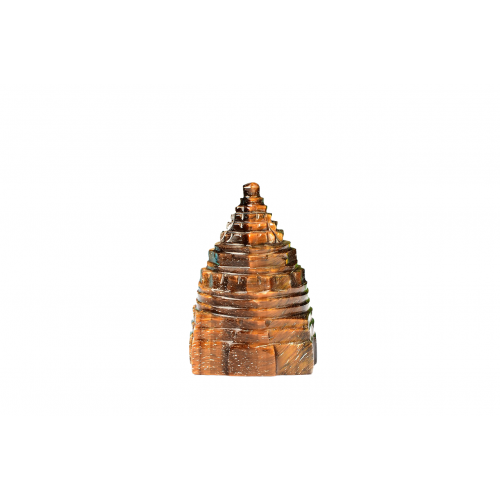 Shree Yantra Natural Tiger Eye Gemstone - 94 gms