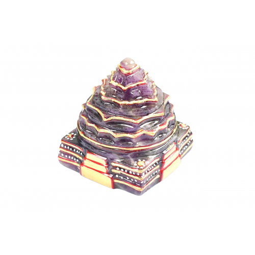 Shree Yantra Natural Aamethyst Gemstone - 232 gms