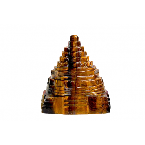 Shree Yantra Natural Tiger Eye Gemstone - 130 gms