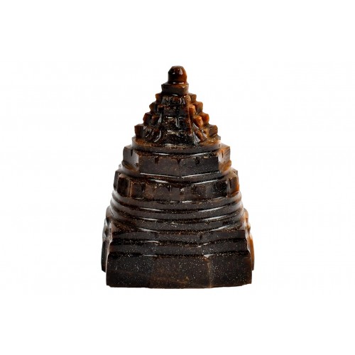 Shree Yantra Natural Tiger Eye Gemstone - 134 gms