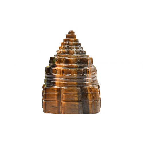 Shree Yantra Natural Tiger Eye Gemstone - 215 gms