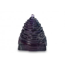 Shree Yantra In Natural Fluorite Multi Gemstone - 118-gms