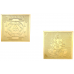 Coppe Plated shree Ganesha Yantra Gold Polish Pocket Size 2X2