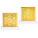 Copper Plated shree Gayatri Bisa Yantra Gold Polish Pocket Size 2X2