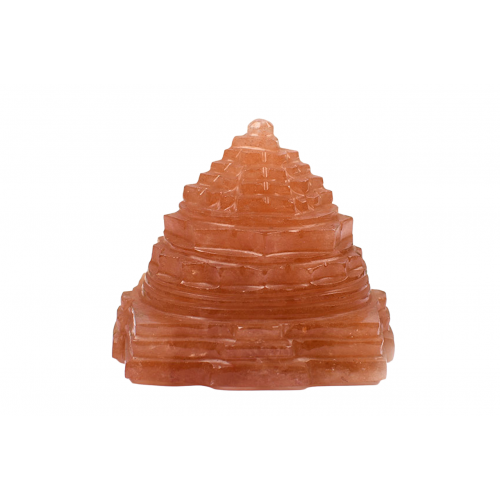 Shree Yantra In Natural Red Jade Gemstone -207 gms