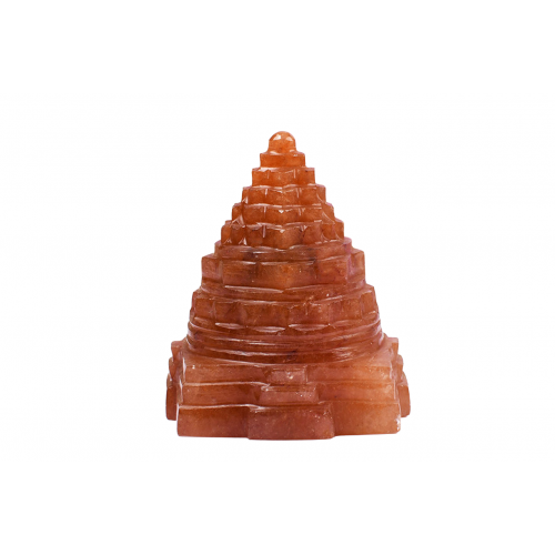 Shree Yantra In Natural red Jade Gemstone -238 gms