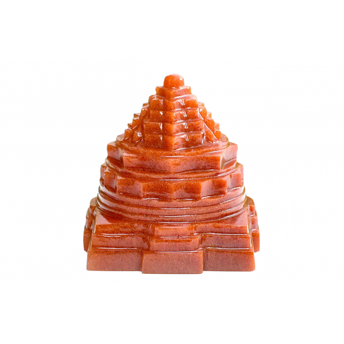 Shree Yantra In Natural Red Jade Gemstone -252 gms