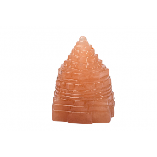 Shree Yantra In Natural Red Jade Gemstone -274 gms