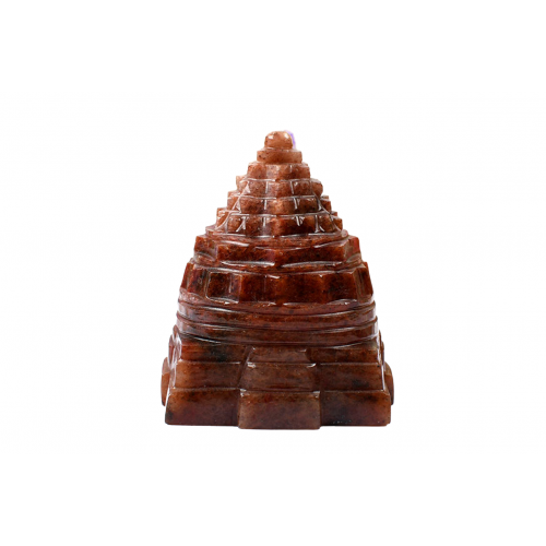 Shree Yantra In Natural Red Jade Gemstone -277 gms