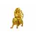 Goddess Durga On Lion Murti Brass Style - dii