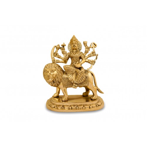 Goddess Durga Idol In Brass