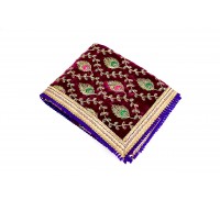 Velvet Embroidered Chunari Peacock Pattern