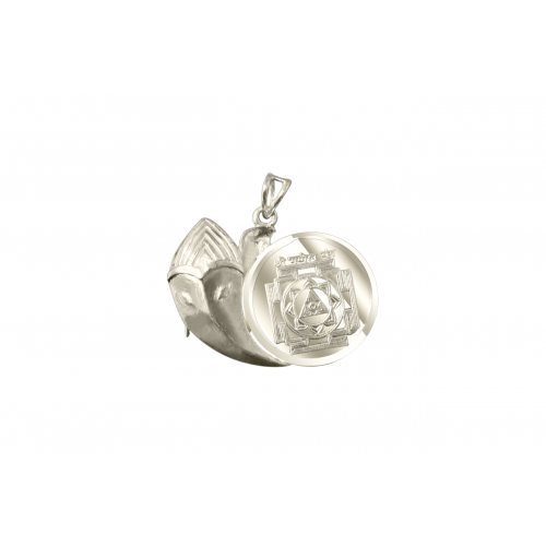 Lord Ganesh Yantra Locket Silver Design - ii