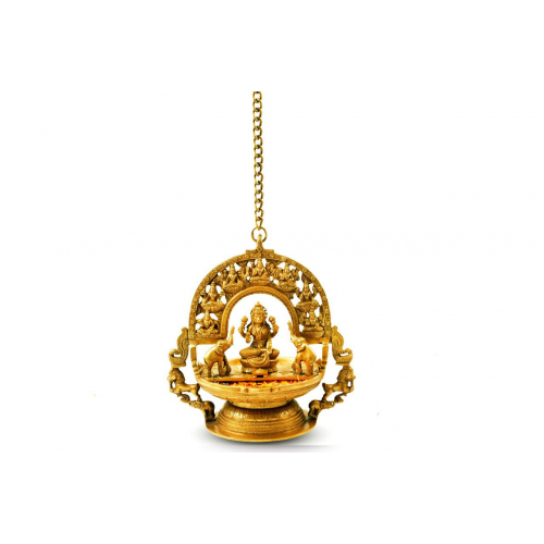 Hanging Gajalaxmi Idol with Shreeyantra in Brass