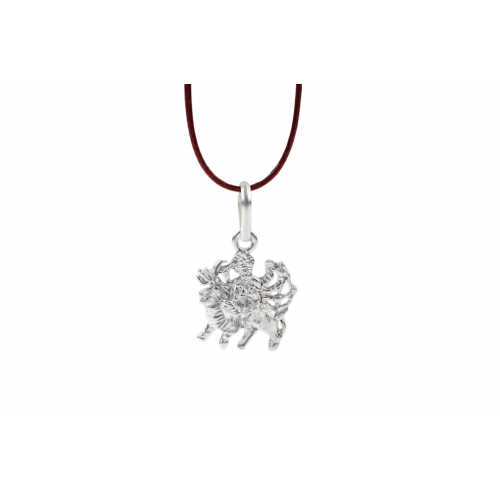 Maa Durga Locket in Pure Silver Design - vi