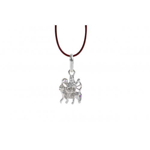 Durga Mata Locket in Pure Silver Design - v