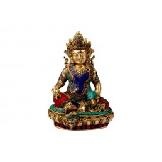 Kubera Idol in Brass With Stone Work