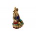 Kubera Idol in Brass With Stone Work