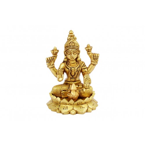 Lakshmi Brass Idol on Lotus