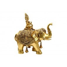 Asthalaxmi on Elephant Idol in Brass