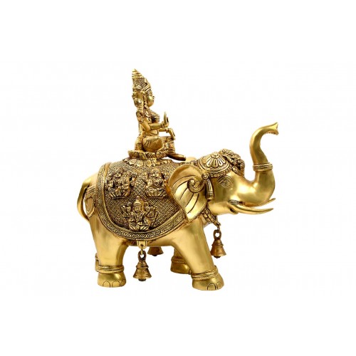 Asthalaxmi on Elephant Idol in Brass