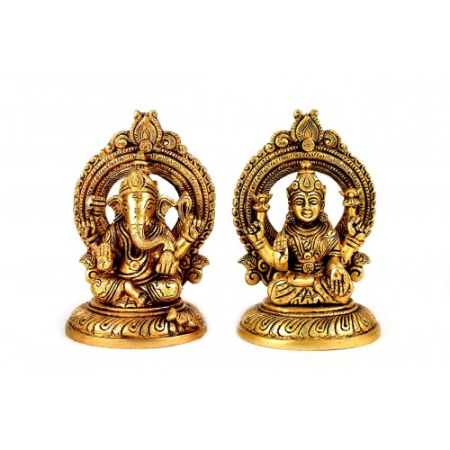 Lakshmi Ganesh in Brass - v3
