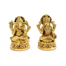 Ganesh Lakshmi Brass Idol