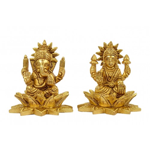 Ganesh Lakshmi Brass Idol - i