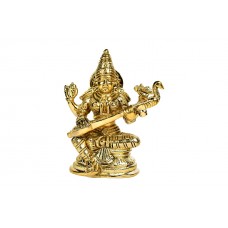 Goddess Saraswati Idol in Brass - i